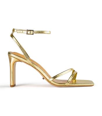 Gold / Metal Tony Bianco Corso Gold Nappa Metallic 8.5cm Strappy Heels | QPHWA96458