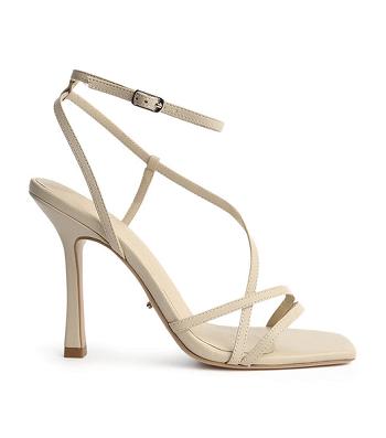 Light Yellow Tony Bianco Franci Vanilla Sheep Nappa 10.5cm Strappy Heels | FPHUI19904