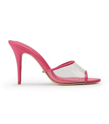 Pink Tony Bianco Riana Clear Vinylite/Acid Pink 9.5cm Stiletto Heels | PHQCS36463