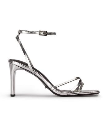 Silver Tony Bianco Corso Silver Foil 8.5cm Block Heels | MPHHR51604