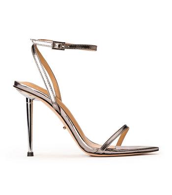 Silver Tony Bianco Myra Champagne Glimmer 10.5cm Stiletto Heels | QPHUV51283