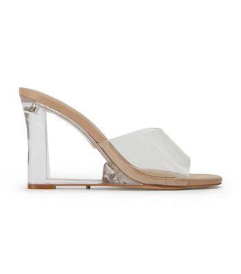 Skin Color Tony Bianco Alessi Clear Vinylite/Skin 10cm Bridal Heels | EPHHC59751