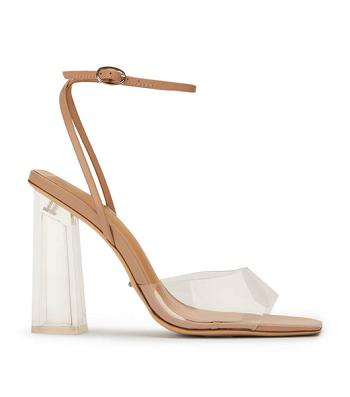 Skin Color Tony Bianco Nelani Clear Vinylite/Skin 10.5cm Event Heels | EPHHC70543
