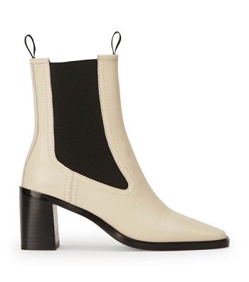 White Tony Bianco Diego Ecru Venice 7.5cm Ankle Boots | DPHKV65384