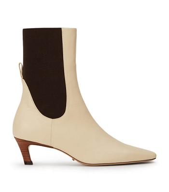 White Tony Bianco Verona Ecru Venice 5cm Heeled Boots | PHZDE85033